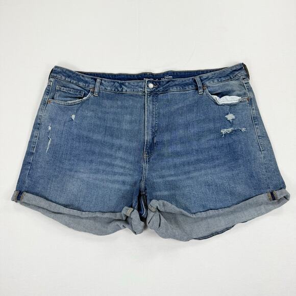 Old Navy Plus Women’s OG Straight High Rise Jean Denim Short 28 4X Blue - Picture 2 of 14